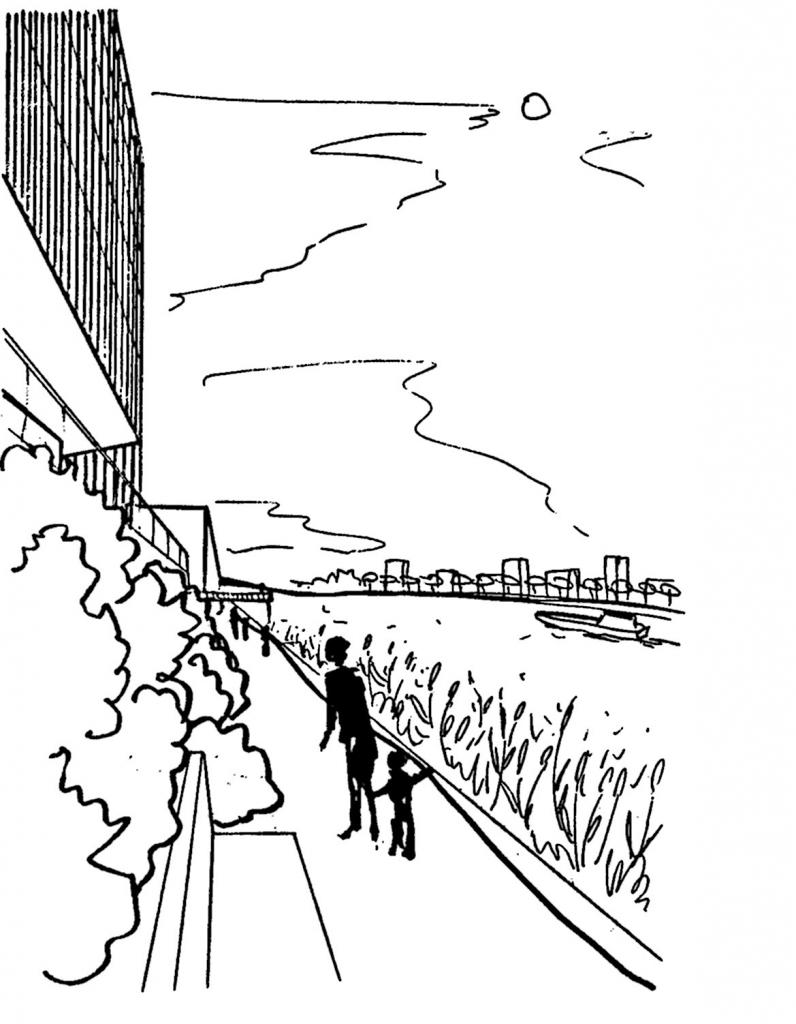 Promenade littorale : dessin quai